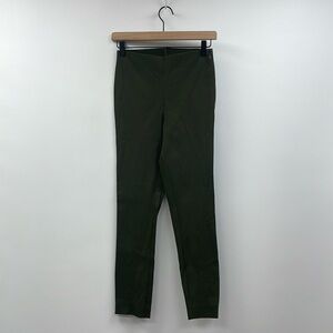 Elie Tahari Mid-Rise Elastic Waist Skinny Pant Minimalist Career Green